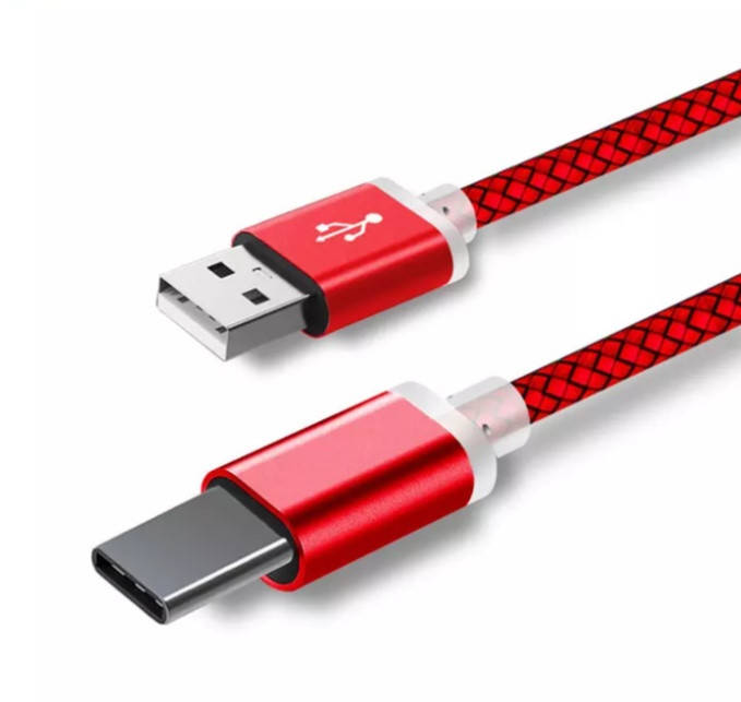 

Type C USB кабель для захищених смартфонів Червоний 1 метр, Красный