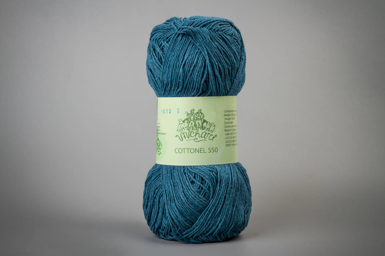

Пряжа хлопковая Vivchari Cottonel 550, Color No.1012 васильковый