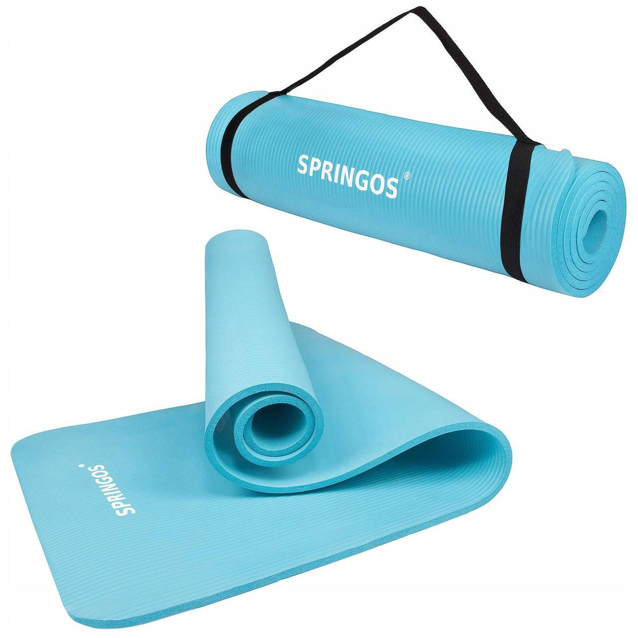 

Коврик (мат) для йоги и фитнеса Springos NBR 1 см YG0033 Sky Blue