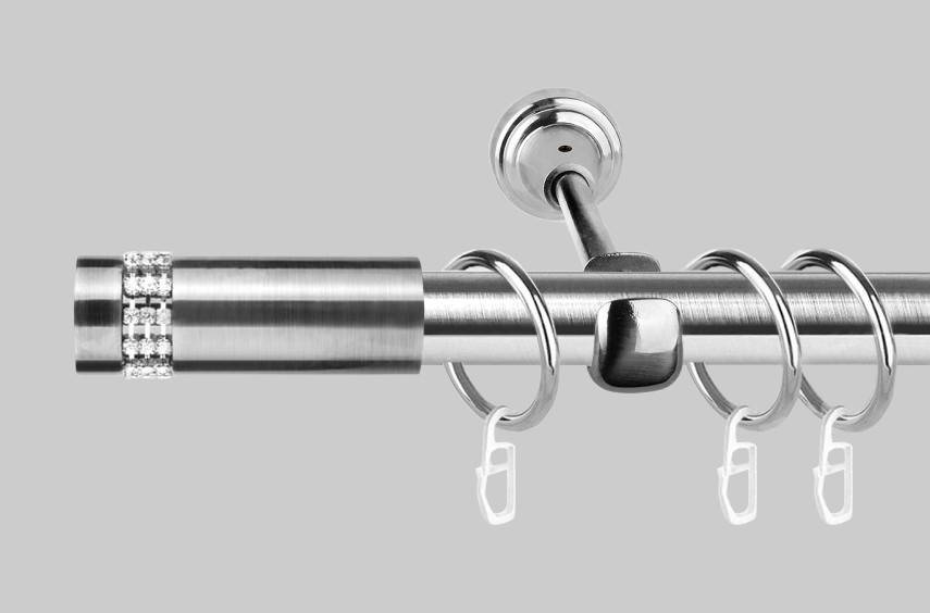 

Карниз для штор однорядный металлический 19 мм, Хантос Стальной 160 см., Сталь