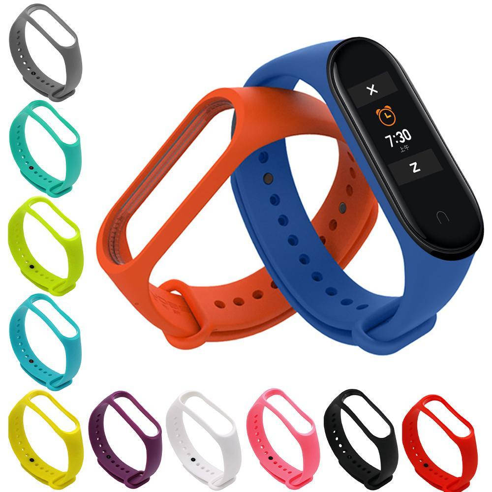 

Ремешок силиконовый к Mi BAND M5, M6 Xiaomi фитнес браслет трекер разные цвета сменный