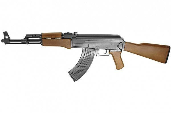 

Игрушечный автомат Калашникова CYMA ZM93 металл пневматический с пульками, Коричневый