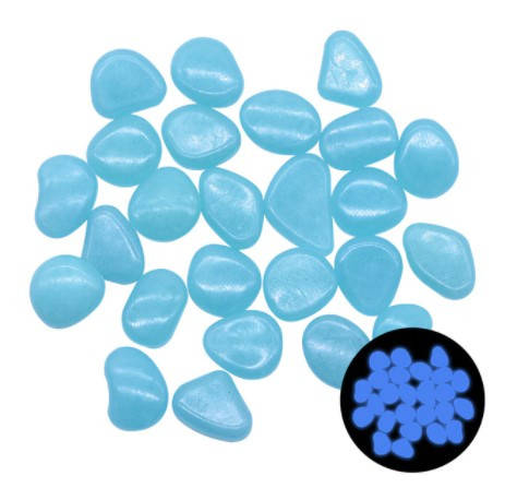 

Светящиеся камни галька BauTech Для декора сада аквариума 25 шт Синие