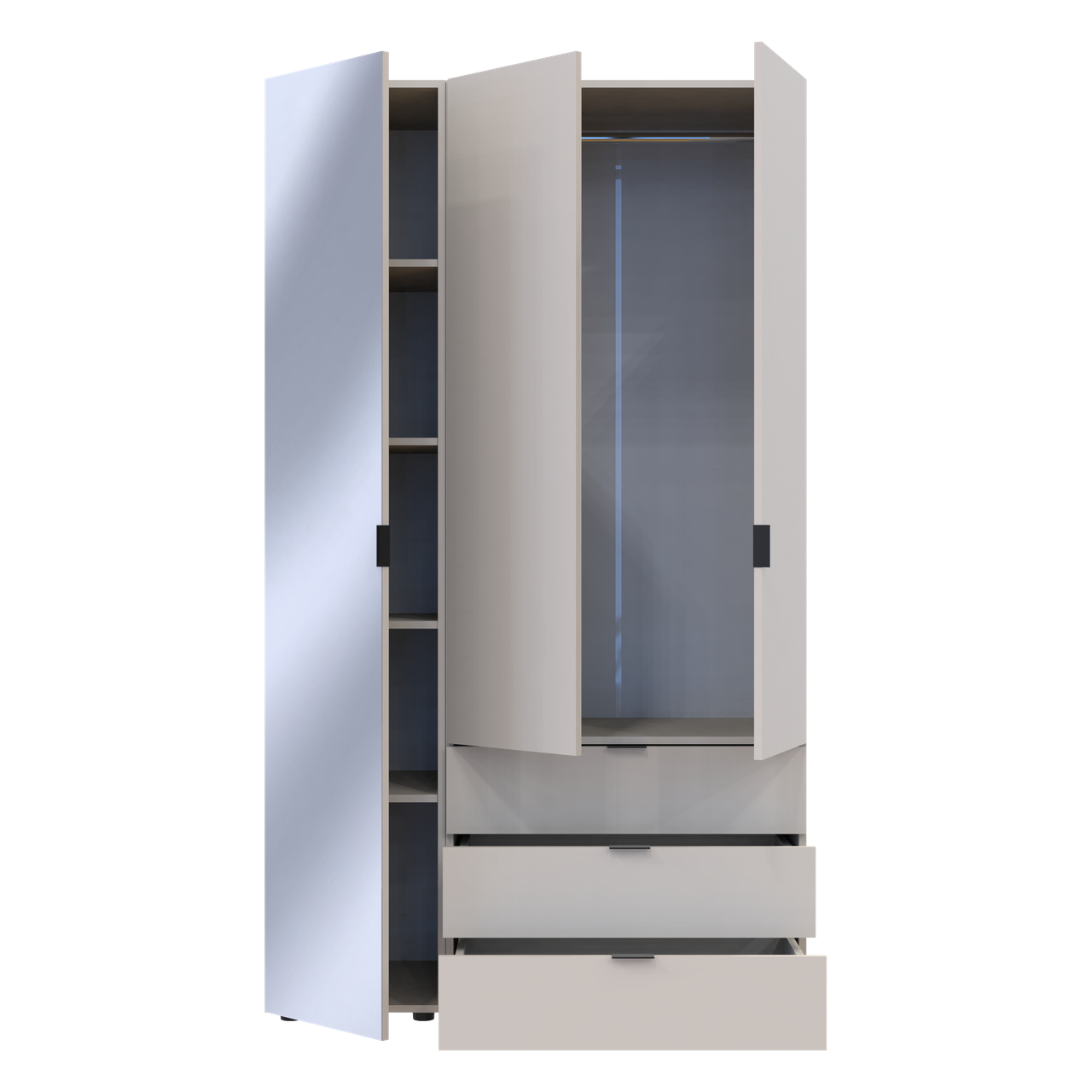 Шафа для одягу Doros Гелар Кашемір 2ДСП/Дзеркало 116.5х49.5х203.4 (80737655) 5