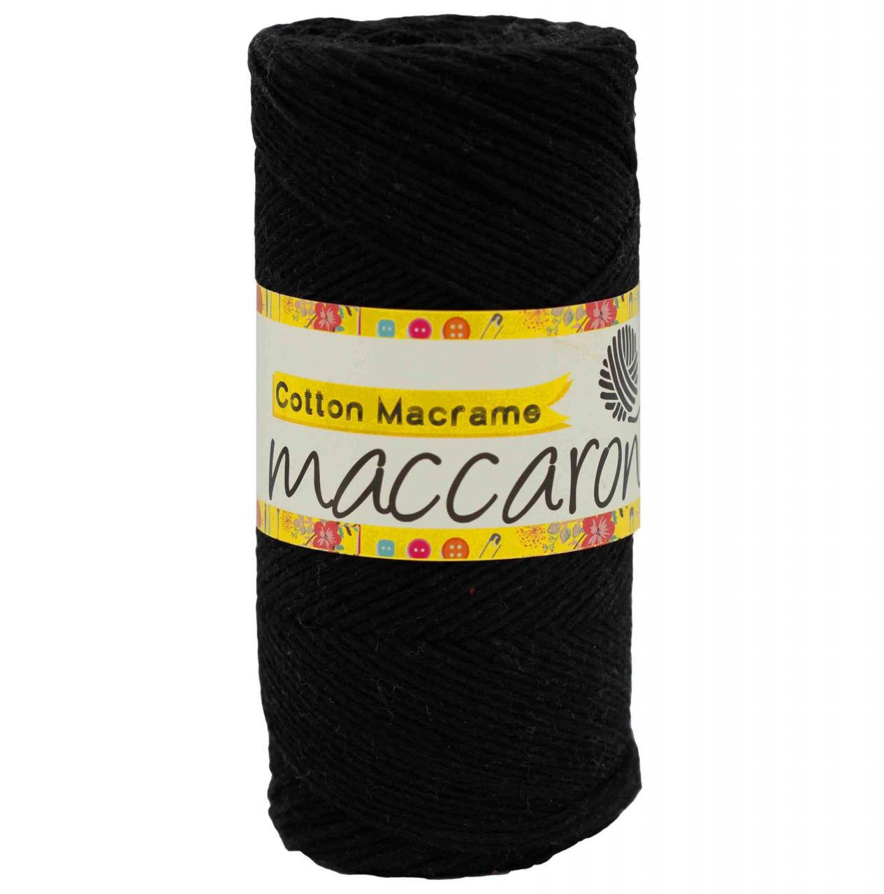 

Эко хлопковый шнур Cotton Macrame Maccaroni 2,5 мм, черный