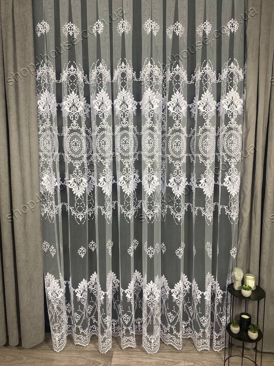 

Красивая тюль на основе турецкого фатина хорошего качества Цвет: белый