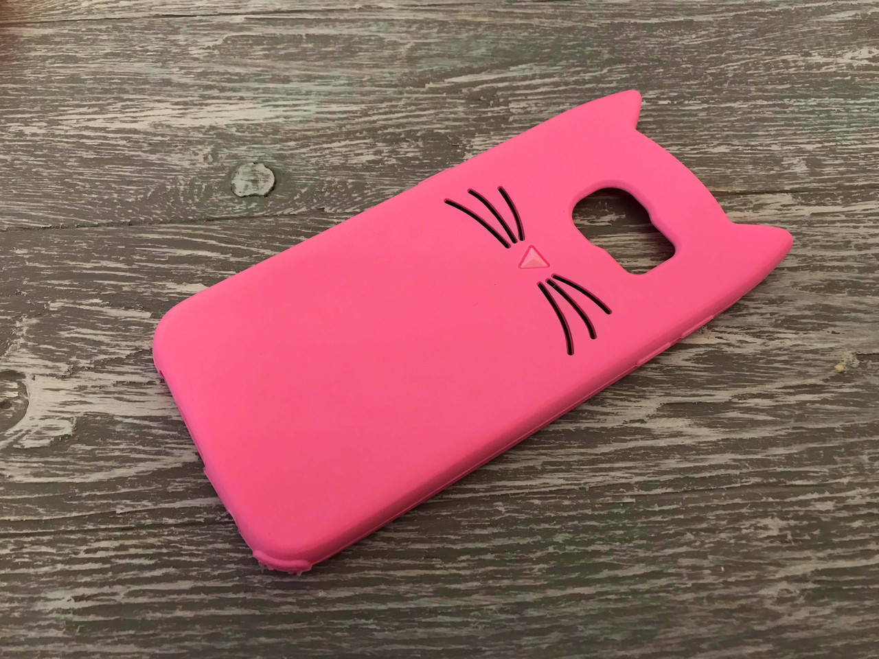 

Резиновый 3D чехол для Samsung Galaxy S6 G920 Усики розовый