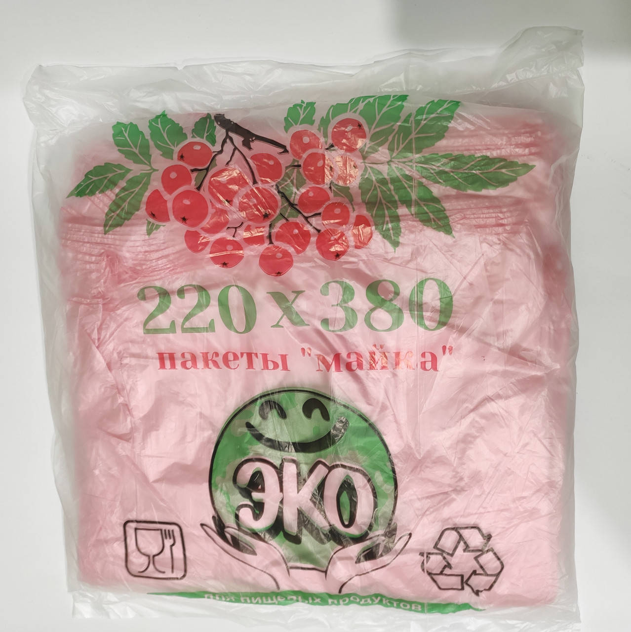 

Пакет полиэтиленовый майка 22х38 (220х380 мм) уп.200 шт