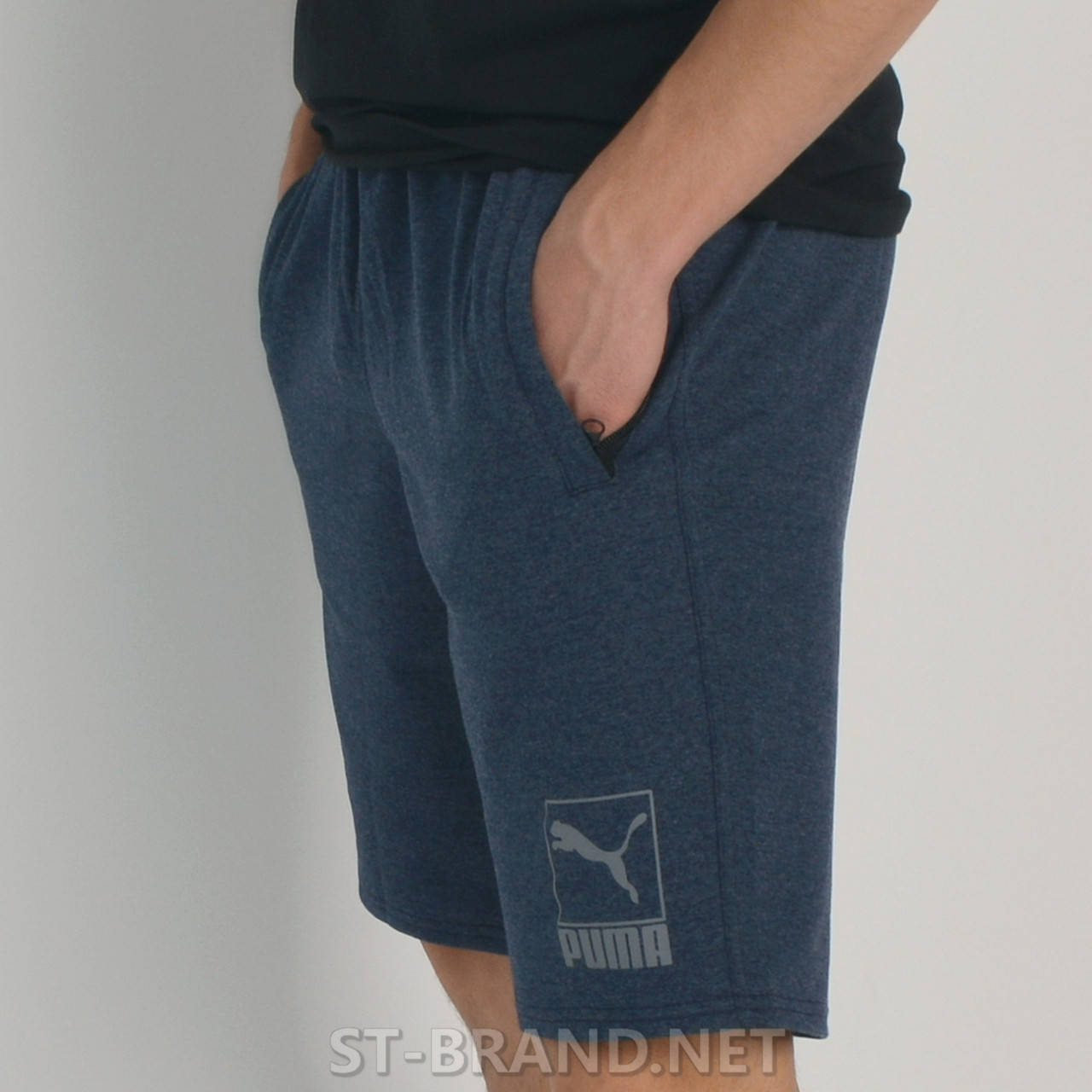 

Размеры: M (48). Мужские спортивные шорты / Трикотаж - джинсовый цвет, Синий