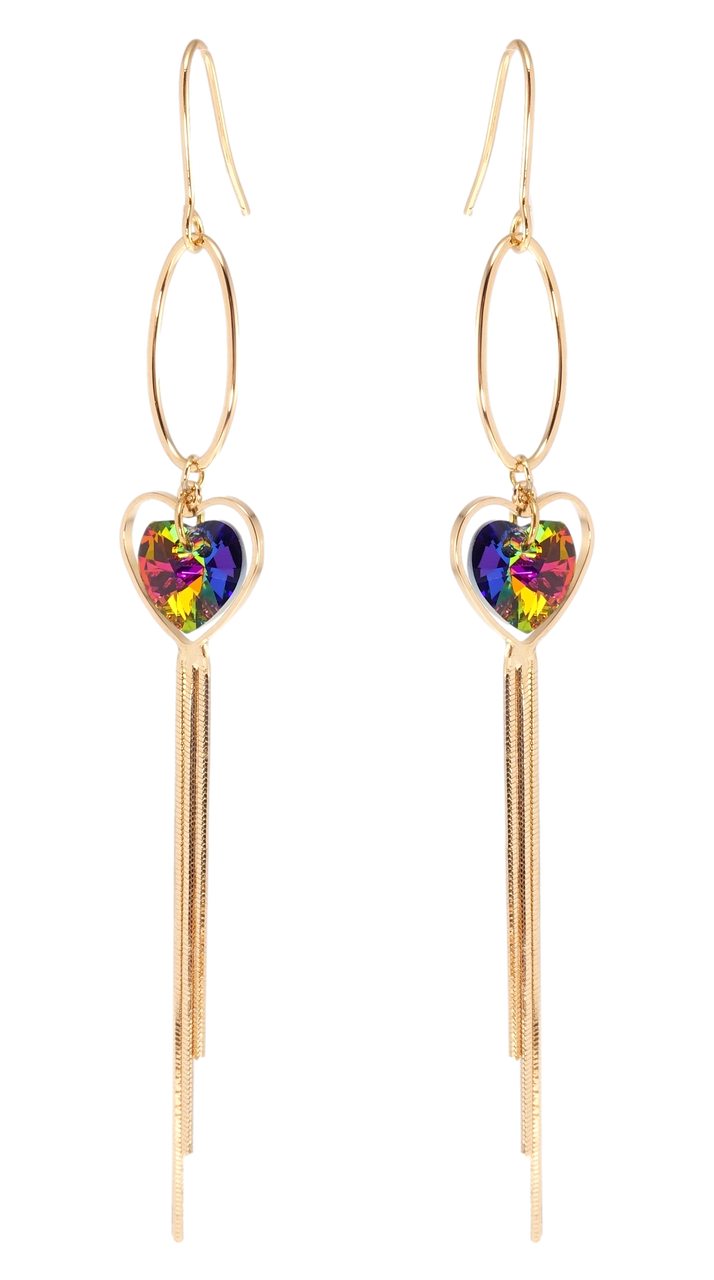

Серьги Xuping Позолота 18K с кр-ми Swarovski французский замок "Подвески с кристаллами Vitrail Medium"