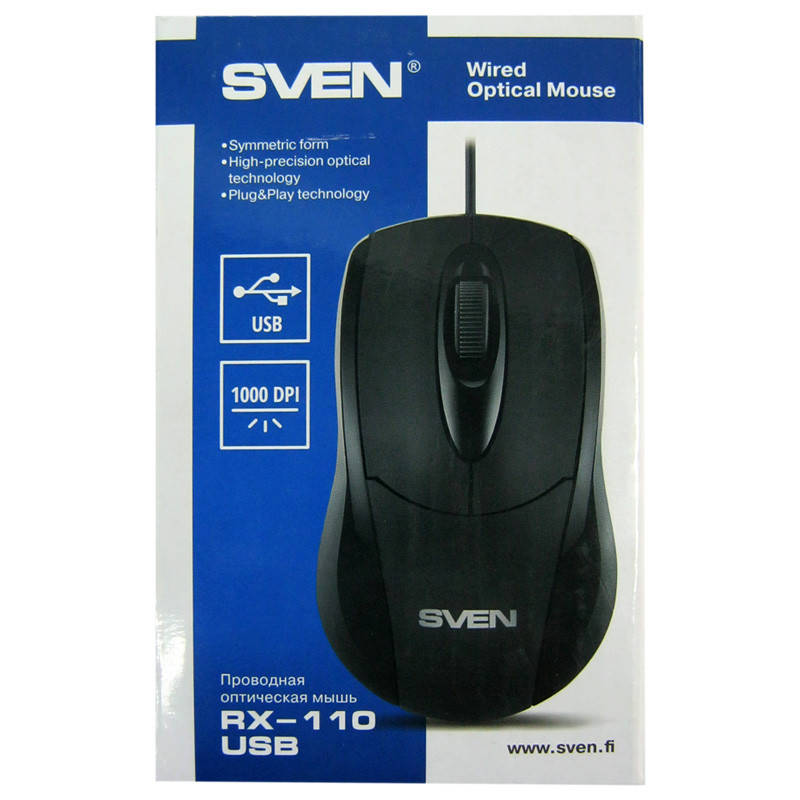 

Компьютерная мышка Sven RX-110 (black) USB, Черный