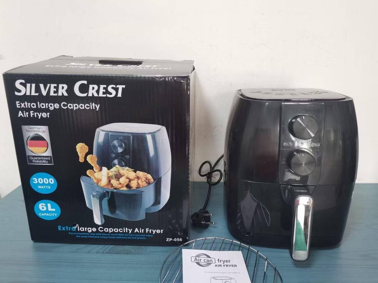 

Безмаслянная фритюрница аэрогриль Silver Crest Air Fryer ZP-056 3000Вт 6л, мощный аэрогриль для дома