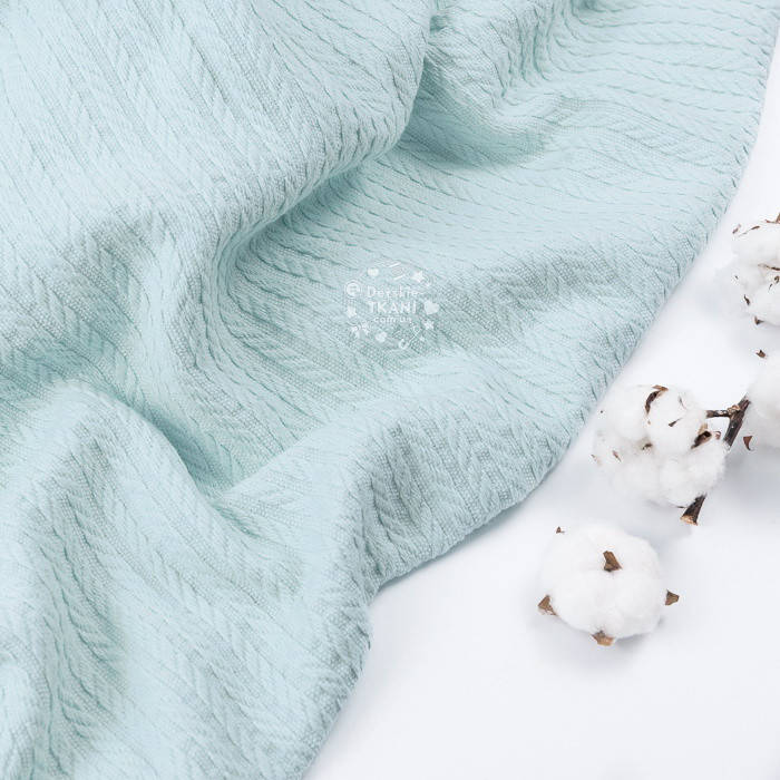 

Хлопковое полотно "косичка" светло-мятного цвета, ширина 230 см, Мятный