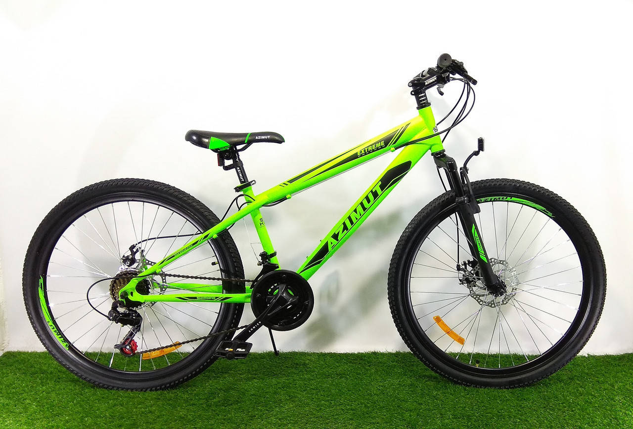 

Велосипед Azimut Extreme 26" GD рама 14, Салатово-черный