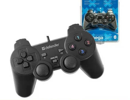 

Джойстик геймпад проводной Defender Omega USB 12 кнопок (Black), Черный