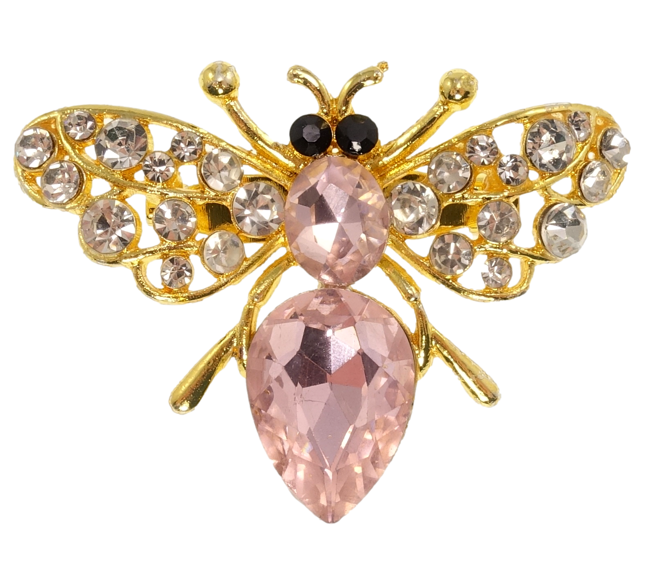 

Брошь "Мушка с розовыми кристаллами и стразами"