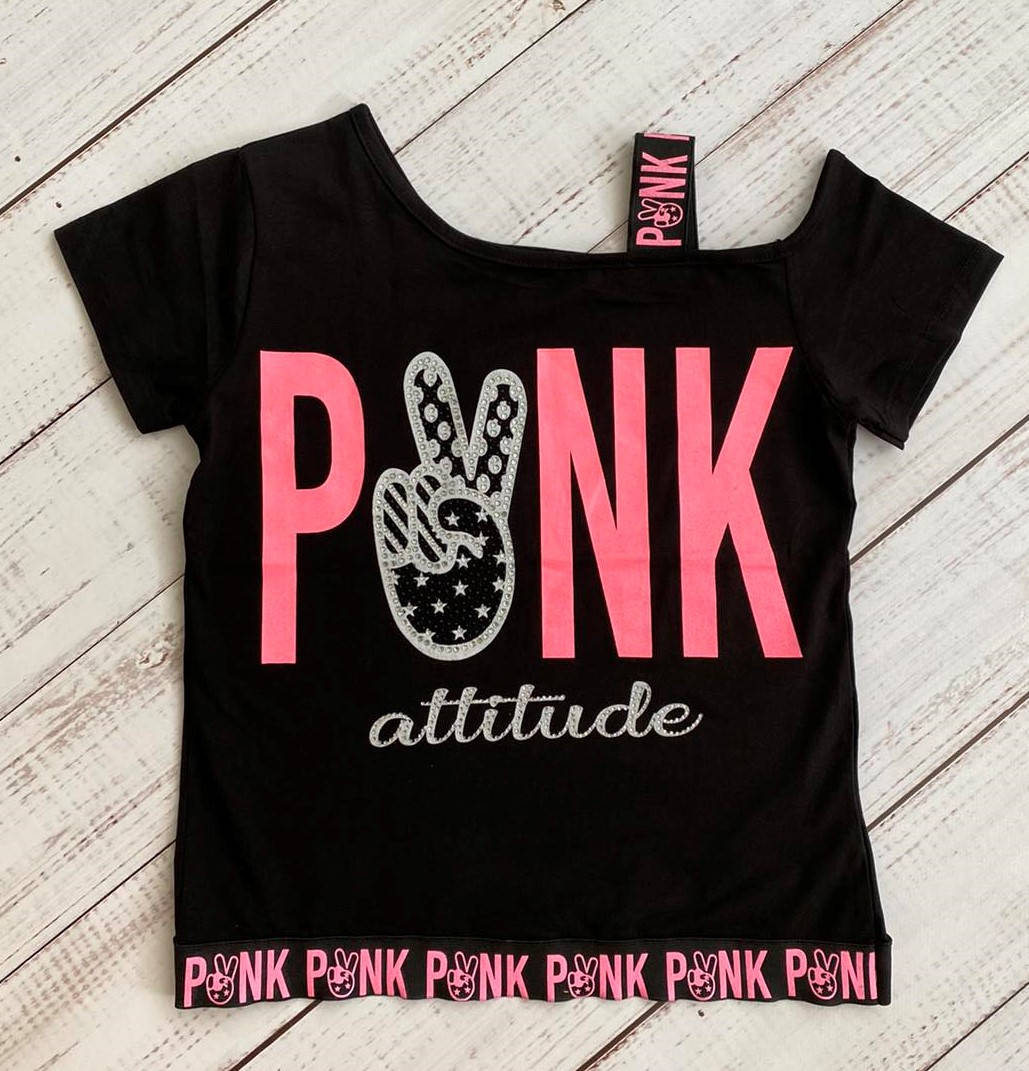 

Модная укороченная подростковая футболка с открытым плечом для девочки, Черный