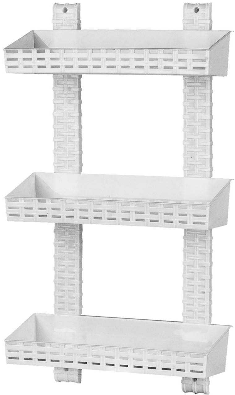 

Полочка Ротанг прямая 3 яруса, белая, R-Plastic