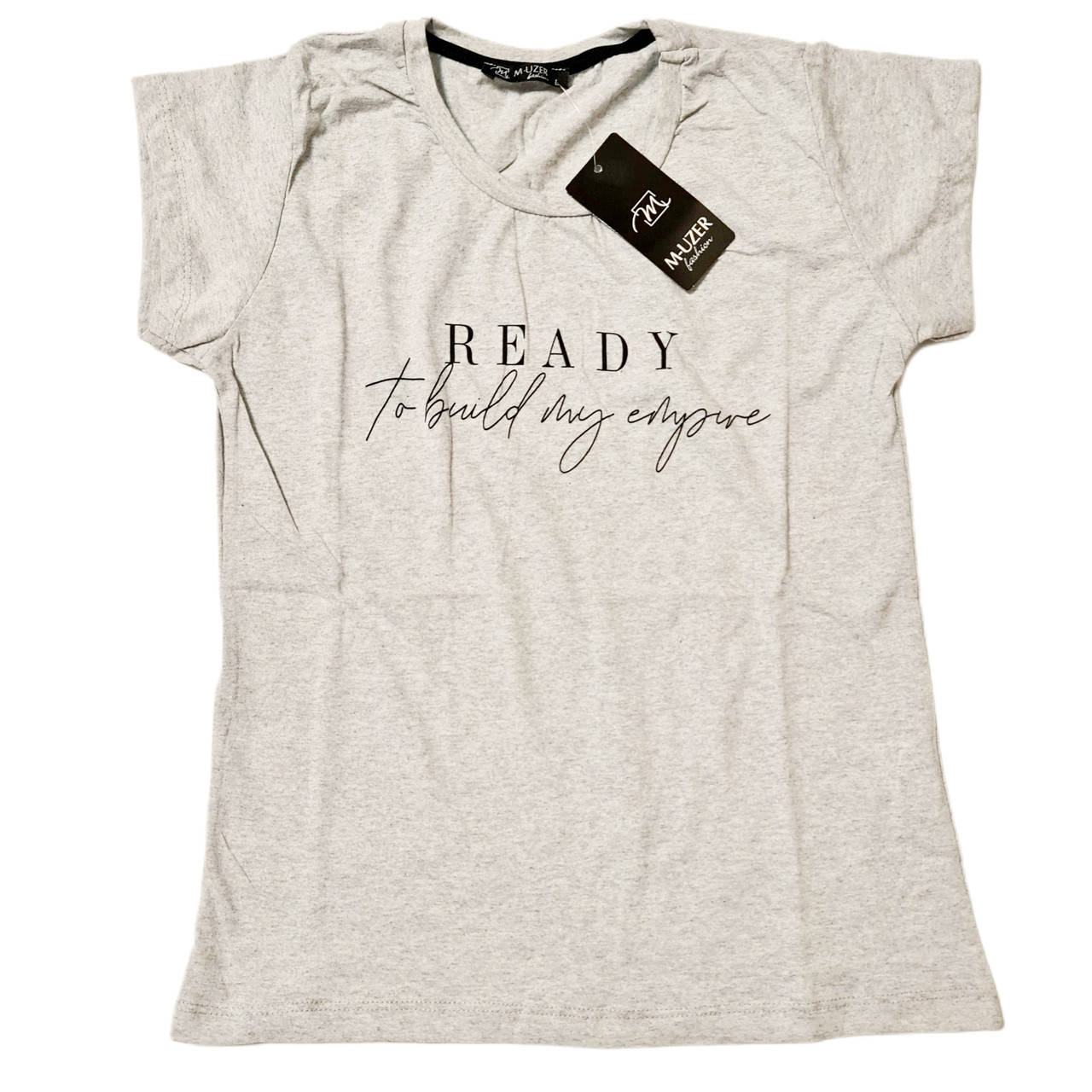 

Женская серая футболка Ready M, L, XL, Серый