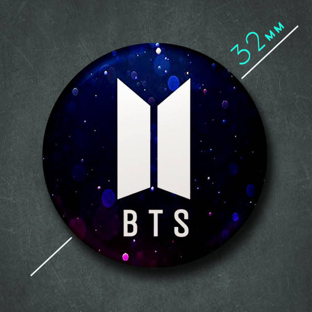 

"БТС / BTS" значок круглый на булавке Ø32 мм
