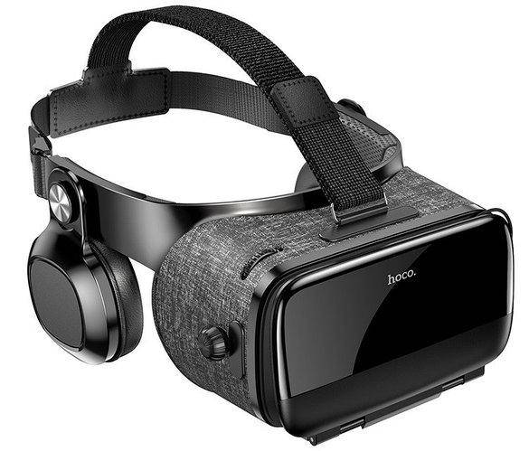 

3D Шлем виртуальной реальности для телефона с наушниками VR Box 3D Очки Hoco Виар бокс для игр, фильмов, Черный