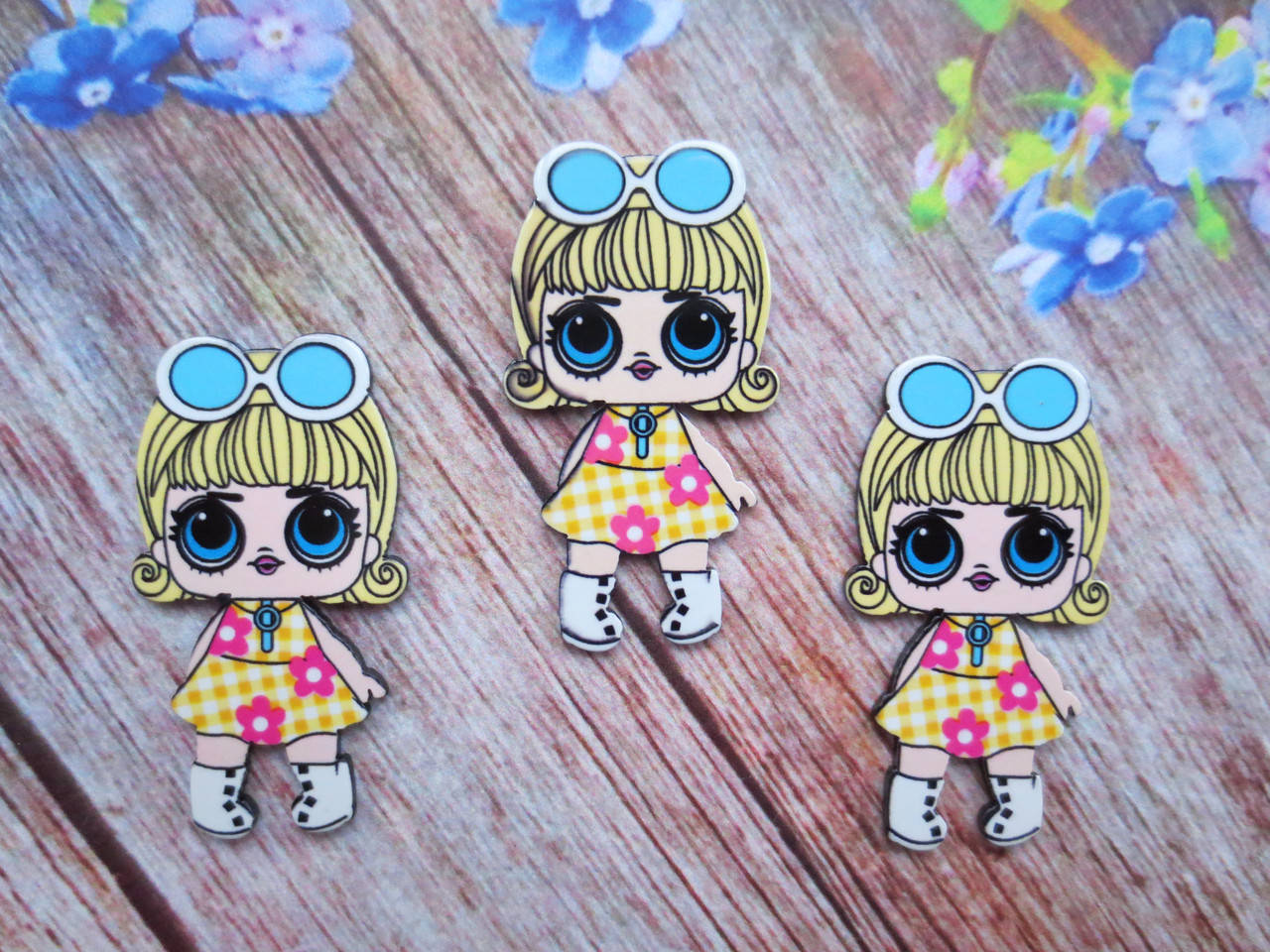 

Кабошон, серединка для заколок "Кукла ЛОЛ" (LOL), 45х25 мм, 1 шт., Разные цвета