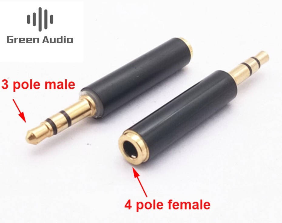 

Переходник адаптер mini Jack 3.5 мм c 4 pin на 3 pin для петличного микрофона петлички наушников Green Audio