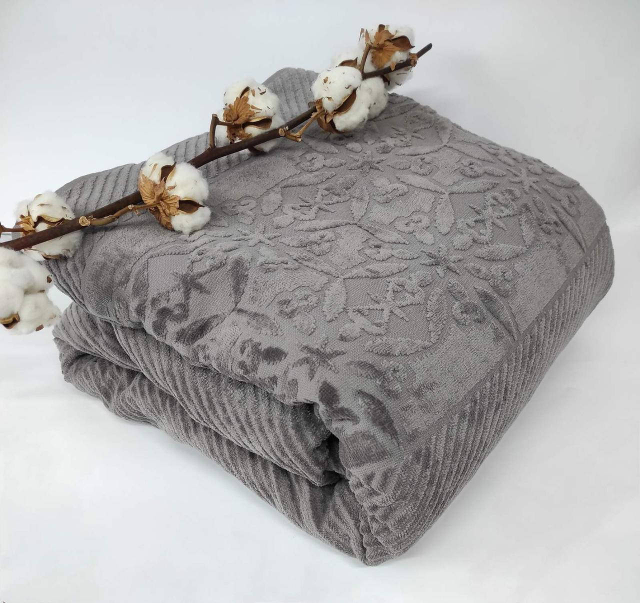 

Махровая Простынь Евро АЕ Cotton 220Х240 см серая, Серый