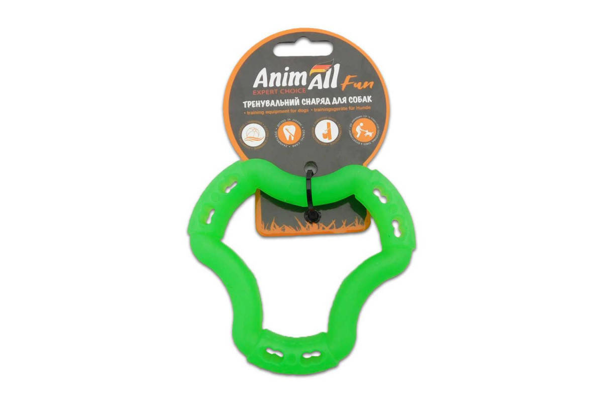 

Игрушка для собак AnimAll Fun кольцо 6 сторон, зеленый, 12 см, Зелёный