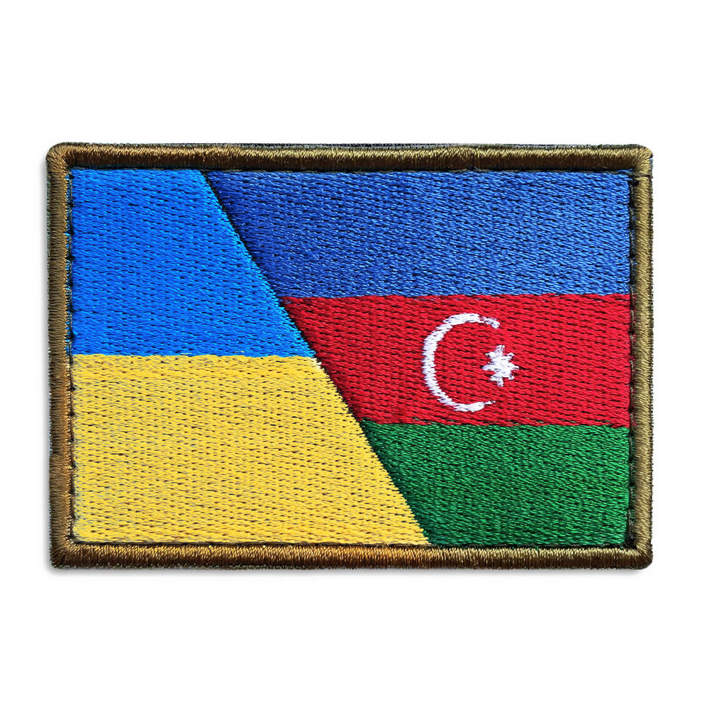 

Шеврон на липучке Украина и Азербайджан 6х8 см