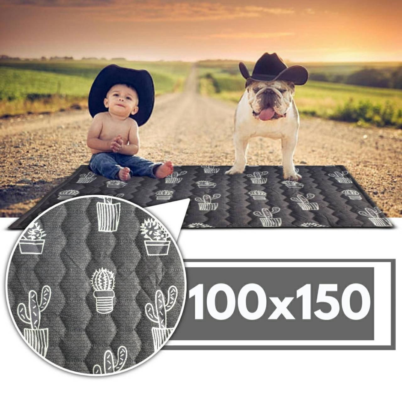 

Многоразовая пеленка для собак  см непромокаемая кактус, Серый с дизайном кактус