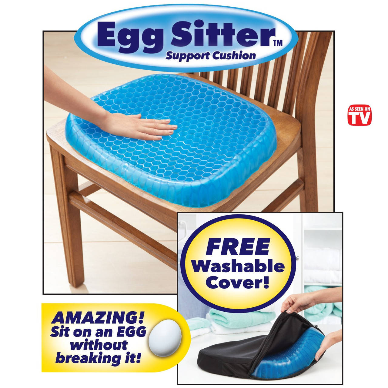 

Подушка для сидения EGG SITTER и разгрузки позвоночника, Синий