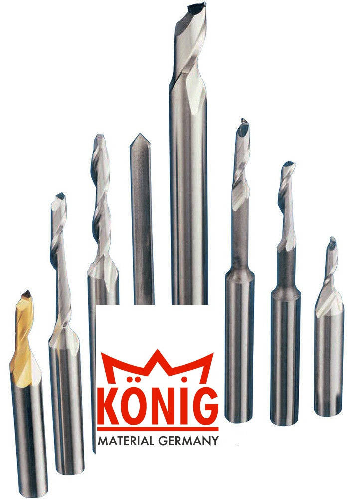 

Одноканальные фрезы для Алюминиевого и ПВХ Konig