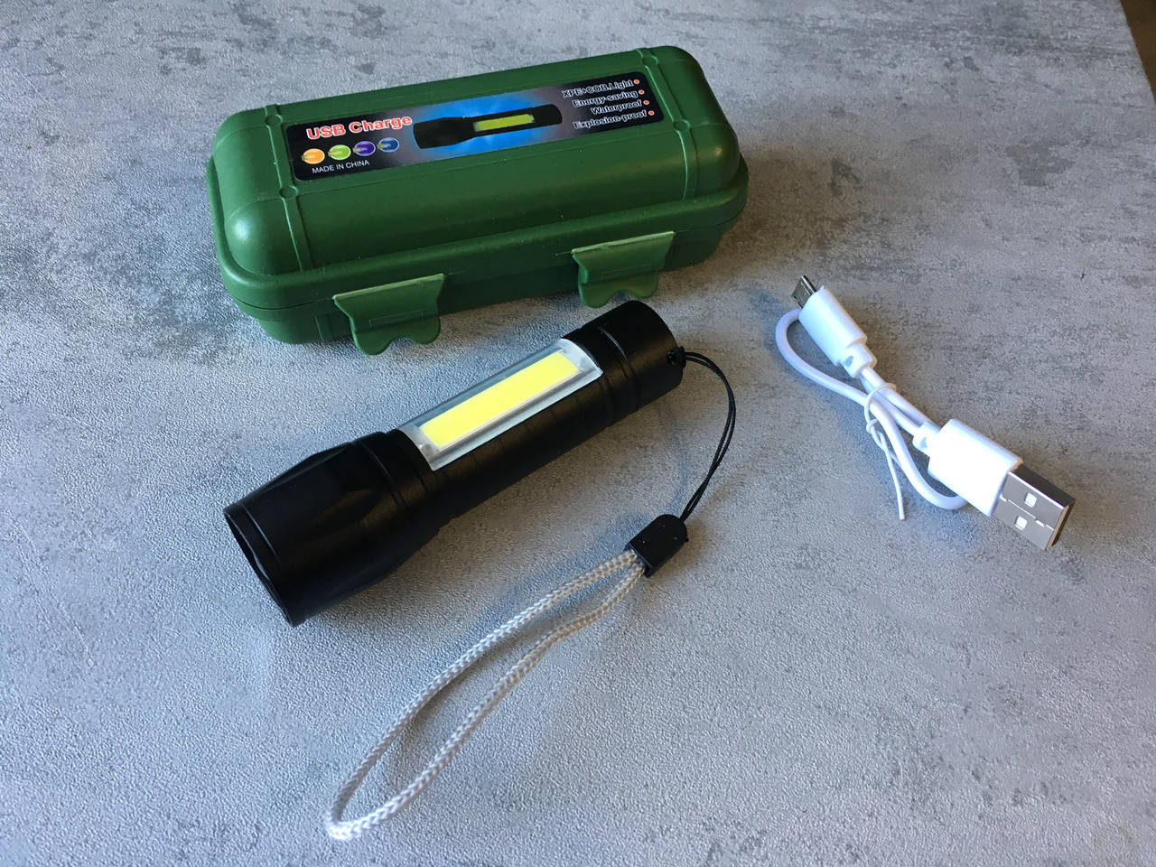 

Фонарик BL 511 COB micro usb зарядка