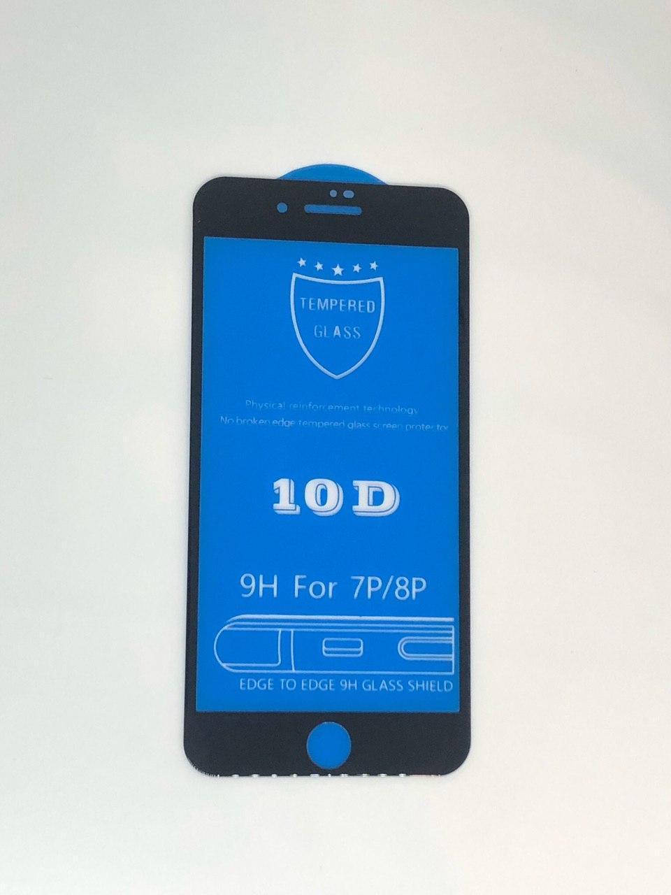 

Cтекло 10D для iPhone 7 Plus - защитное, black, Прозрачный
