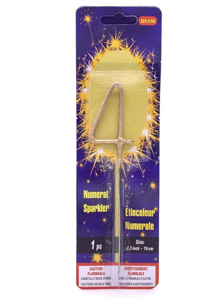 

Свічка цифра "4" бенгальський вогонь. Колір: Золото. Розмір: 16,5см.