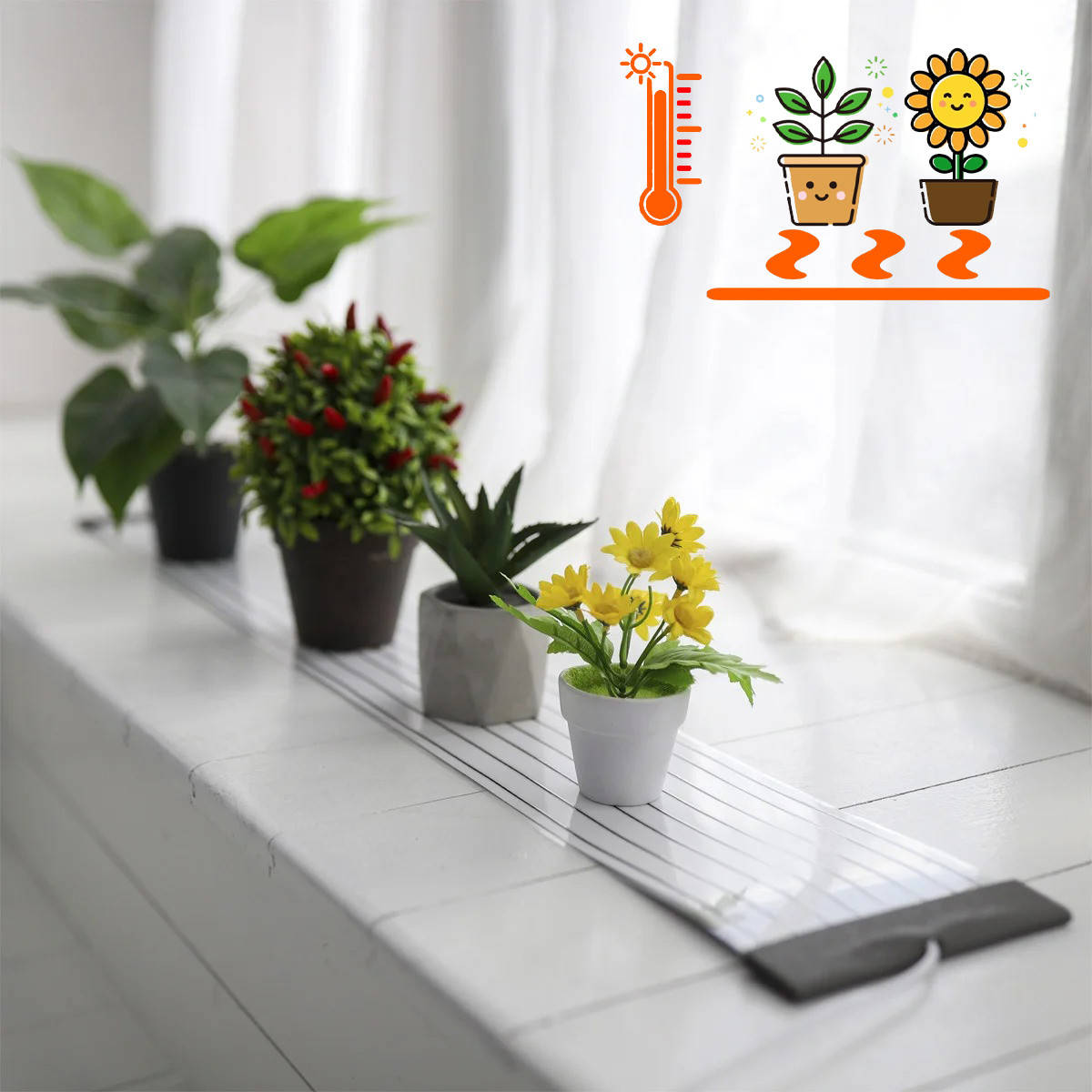 

Інфрачервоний обігрівач для розсади Тріо 35Вт 100х14 см килимок для рослин, обігрів брудера, вуликів