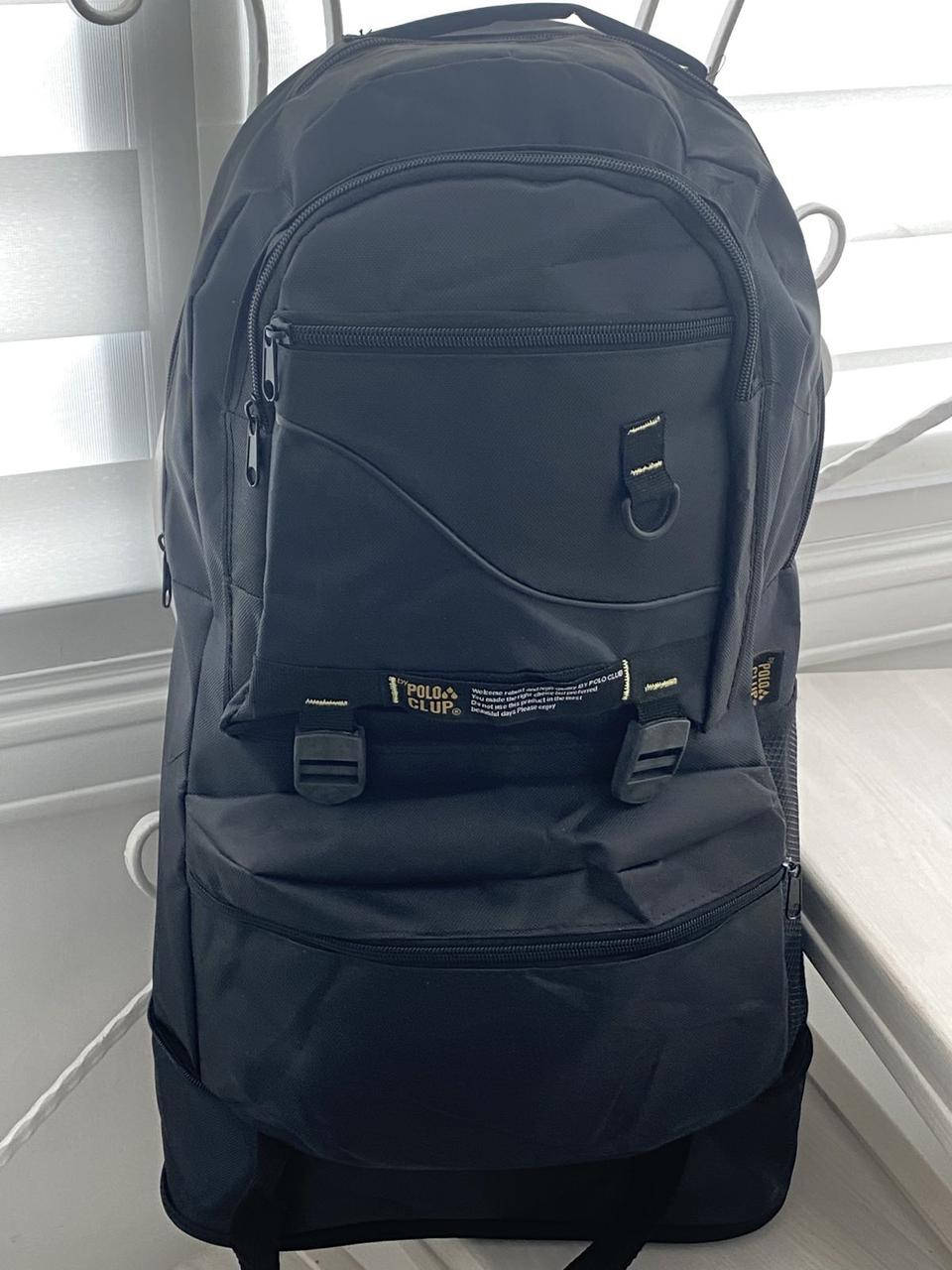 

Рюкзак спортивный дорожный тканевый на молнии с карманами 62*30 см Panda2, Черный