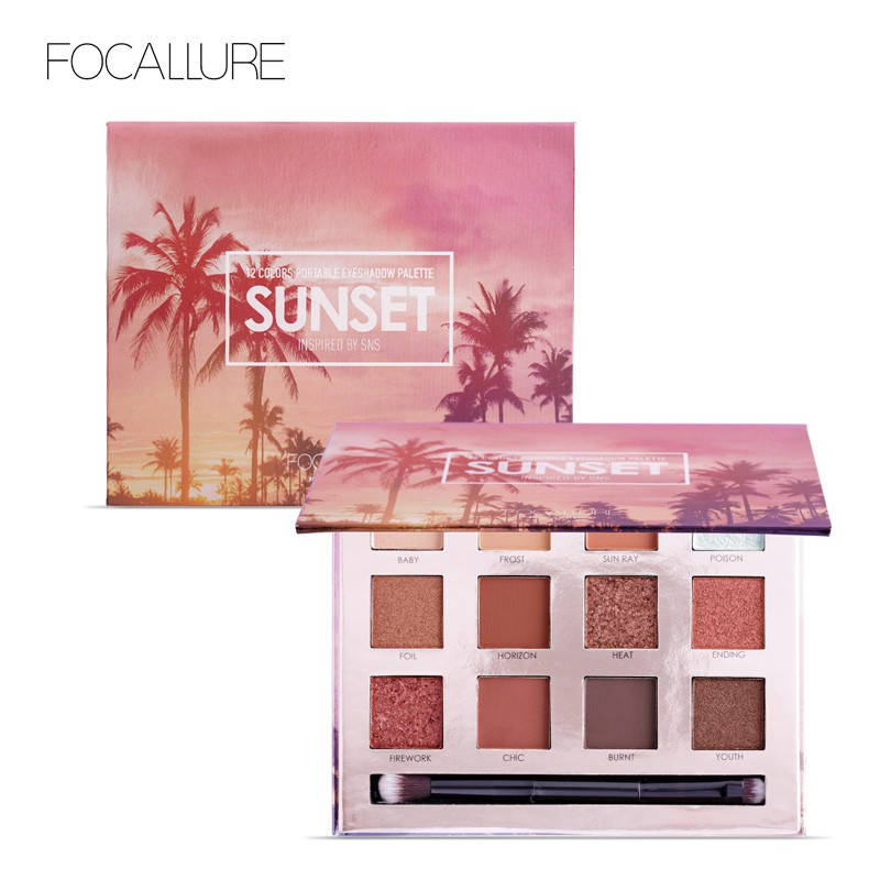 

Палетка теней для век, 12 оттенков - Focallure Eyeshadow Palette (1 - Sunset) (16.8g)