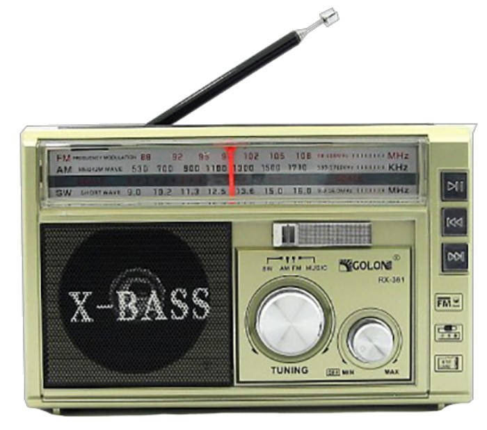 

Радиоприемник с фонарем Golon RX-381 - Радио с MP3, USB/SD и LED фонариком Золотой