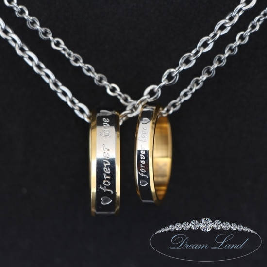 

Парные кулоны для влюбленных из нержавеющей медицинской стали кольца “Вечная любовь”