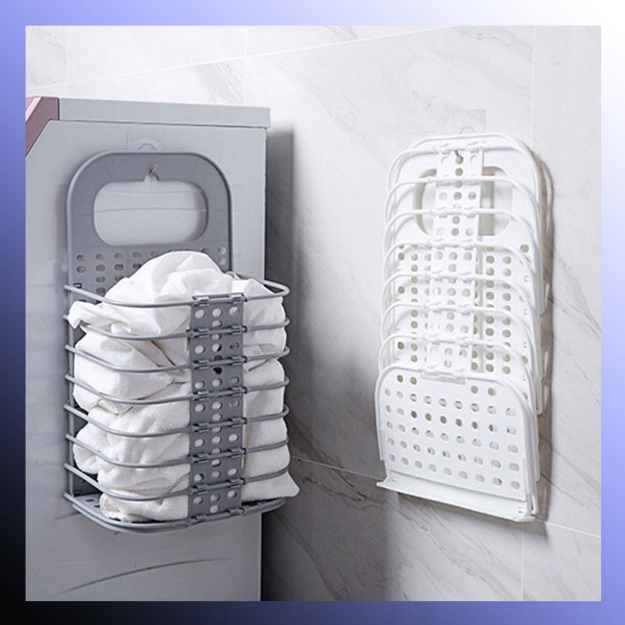 

Складная корзина для белья TV-000887 навесная с ручкой 28 х 17 х 29 см FS, Разные цвета