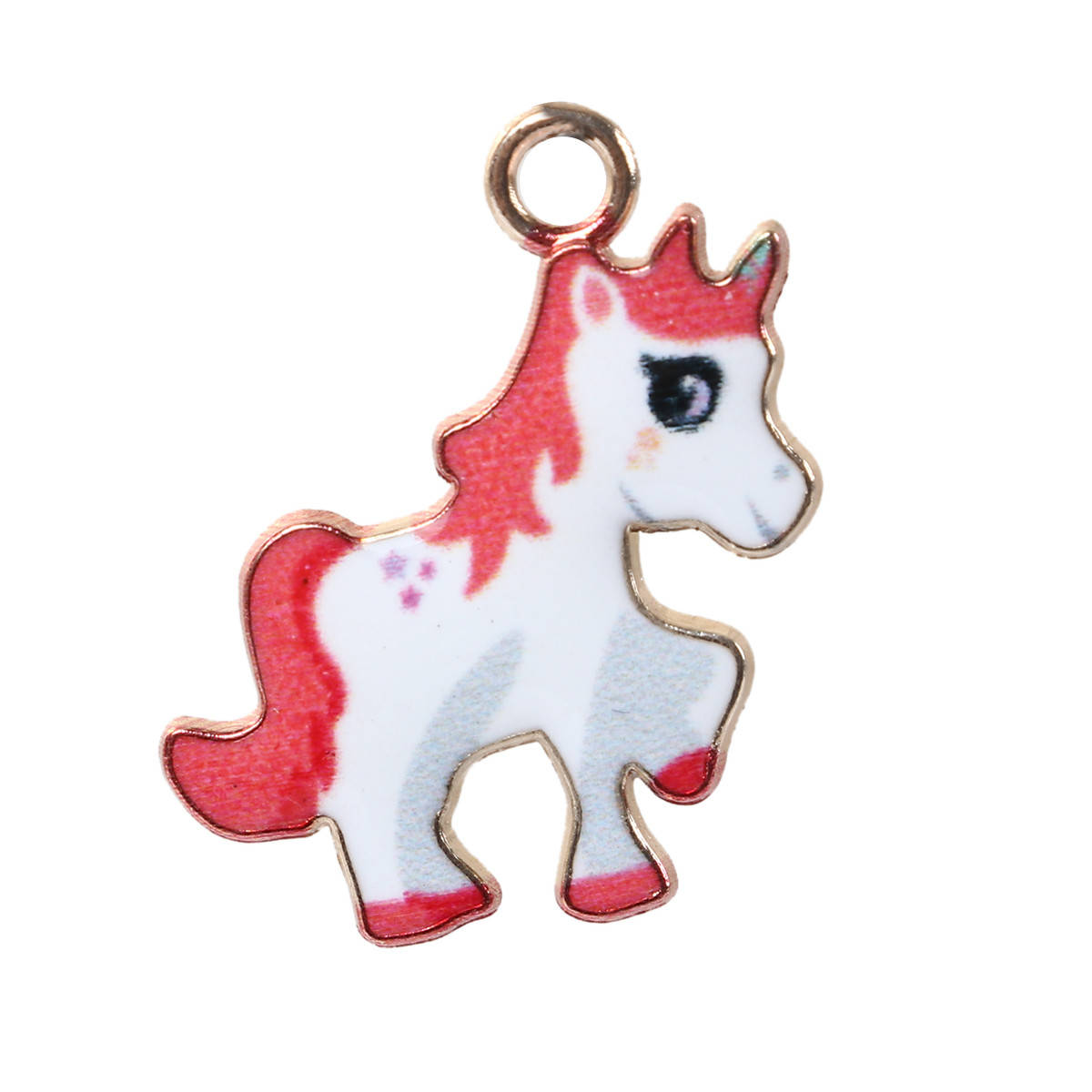 

Подвеска Единорог, Золото, Белая & Красная эмаль, Цинковый сплав, 23 мм x 19 мм