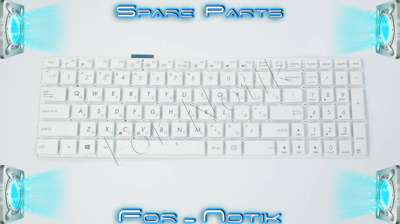 

Клавиатура для ноутбука ASUS (E502MA, E502SA series) rus, white, без фрейма, Белый