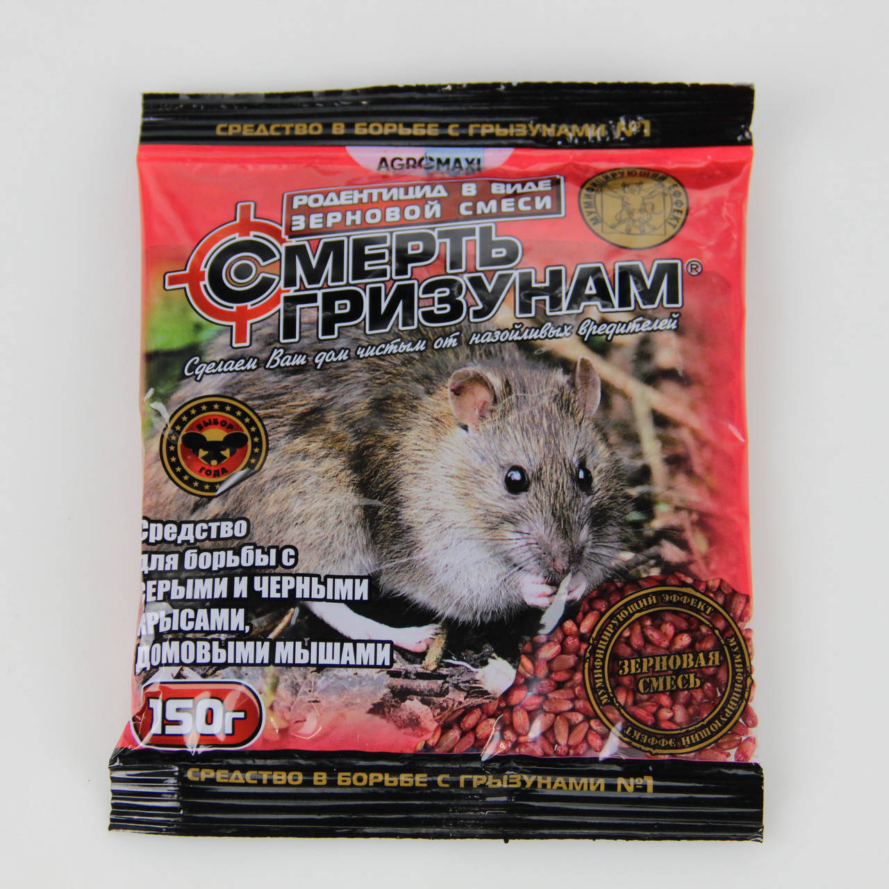 

Зерновая приманка Смерть грызунам для уничтожения мышей и крыс 150 г