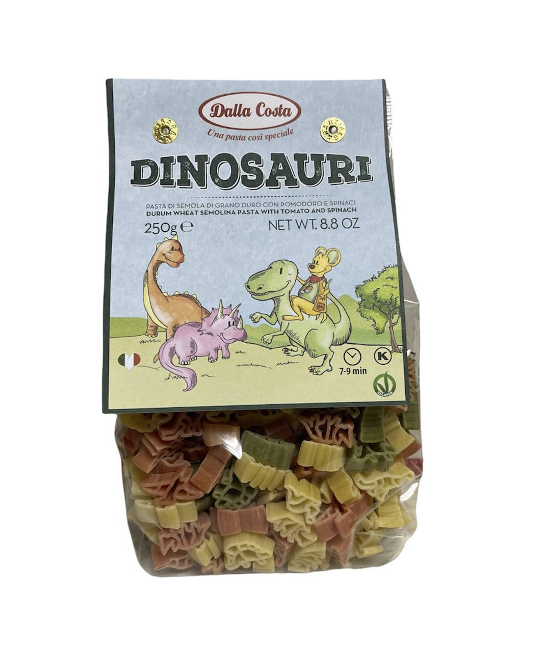 

Паста DALLA COSTA Dinosauri Pasta з томатами і шпинатом , 250 г