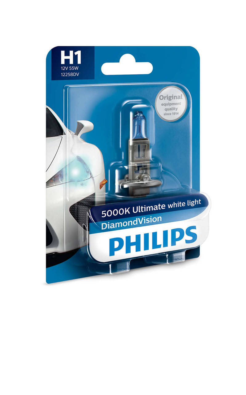 

Галогенная лампа Philips Diamond Vision H1 12V 55W (12258DVB1)