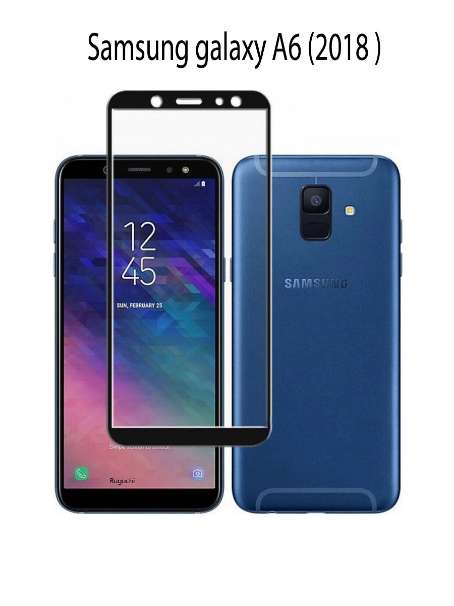 

Защитное стекло для телефона Samsung A6 / стекло защитное на самсунг а6 / полноэкранное защитное стекло, Черный