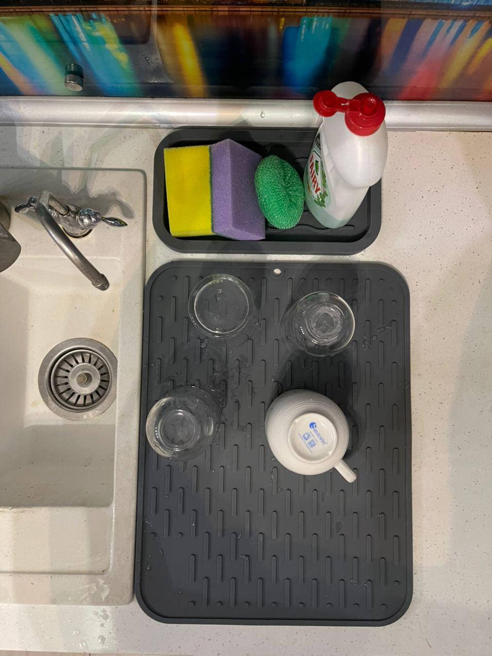 

Силиконовый органайзер на мойку и коврик для сушки посуды "Yking".