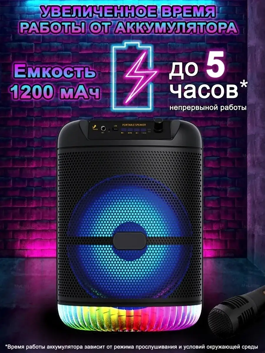 

Портативная акустическая система MyLatso RX-8138, USB, AUX, Bluetooth, Караоке, Радио